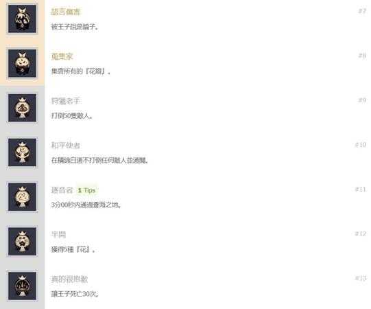 《说谎公主与失明王子》中文奖杯列表一览 白金奖杯怎么拿