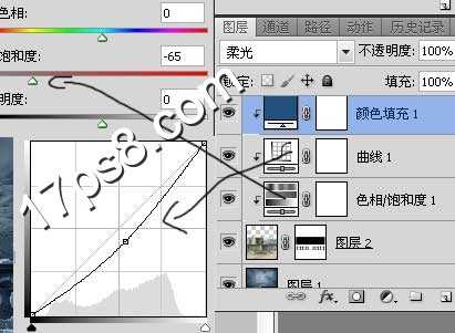 photoshop合成手握利剑的美女与怪兽雕像在一起的场景