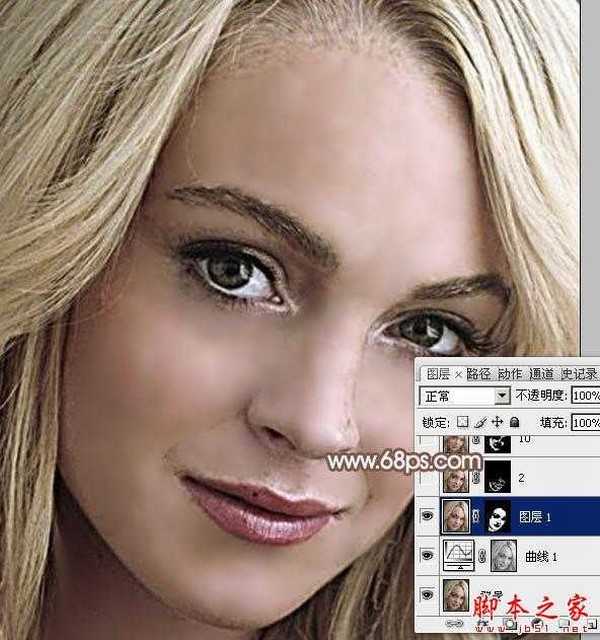 photoshop利用高斯模糊滤镜将满脸雀斑人物光滑磨皮教程