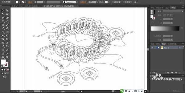ai怎么绘制一串古铜钱? ai钱币的画法