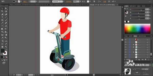 ai怎么设计一副平衡车骑士形象宣传插画图?