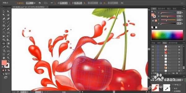 ai怎么绘制樱桃汁宣传图? ai樱桃汁设计方法