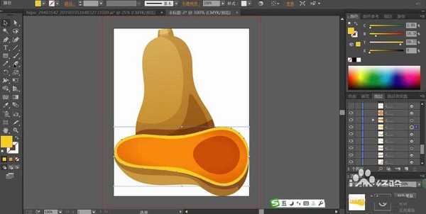 ai怎么绘制劈开的南瓜插画图?