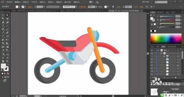 ai怎么手绘摩托车? ai扁平化摩托车的画法