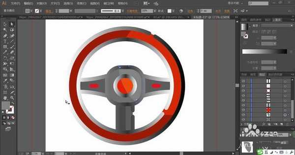 ai怎么绘制汽车方向盘? ai方向盘的画法