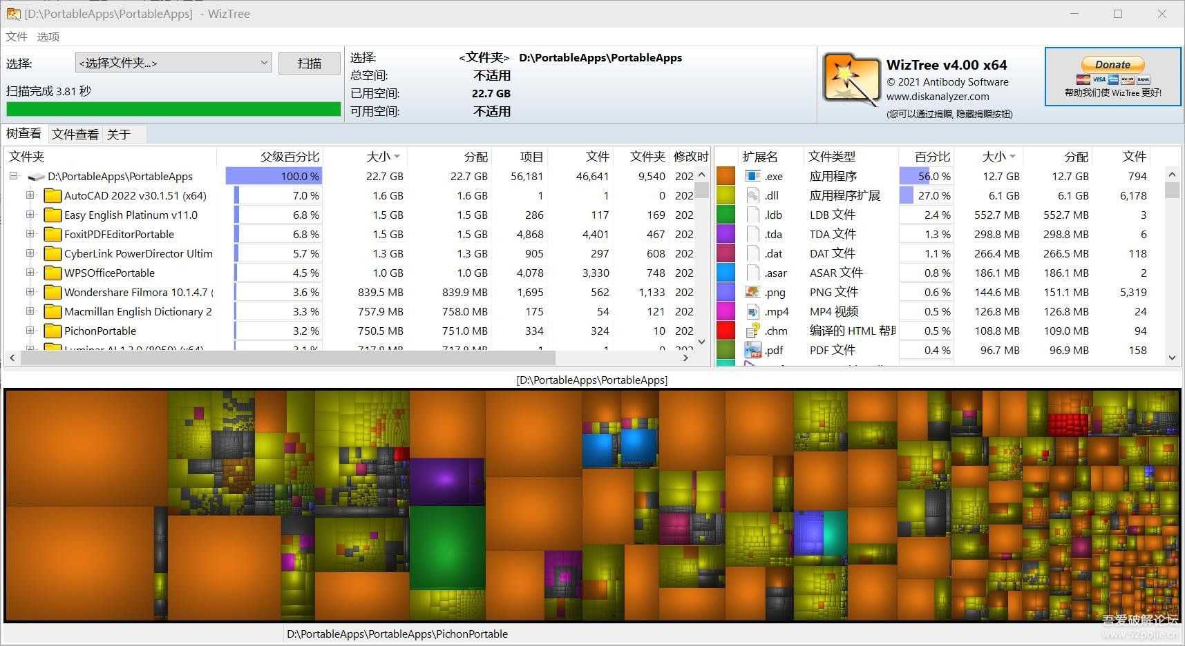 文件大小用图块显示_Wiztree 4.0.1 便携版